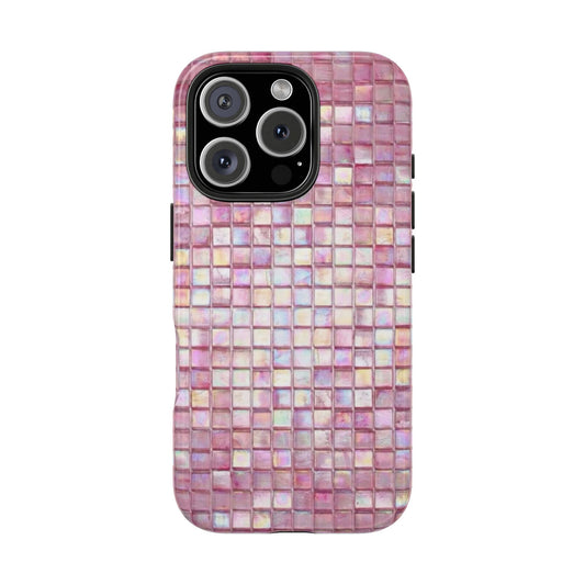 pink mosaic phone case
